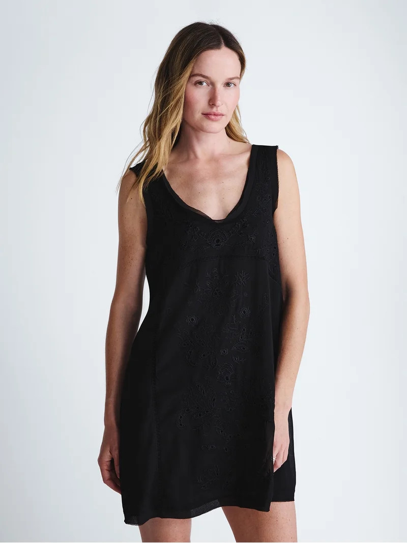 Scoop Women's and Women's Plus Embroidered Mini Dress, Sizes XS-4X | Walmart (US)