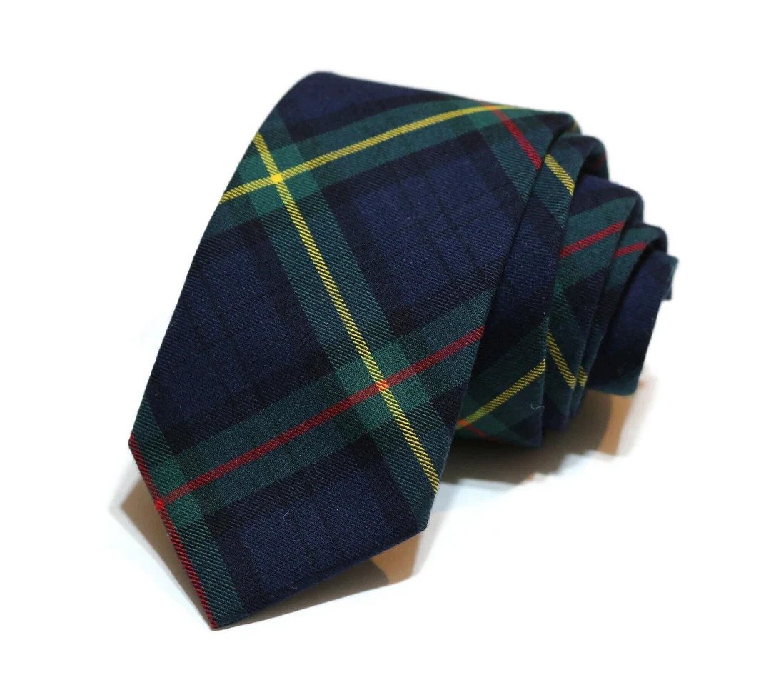 Tartan Plaid Mens Necktie~cotton Necktie~anniversary Gift~wedding Tie~blackwatch Plaid~plaid Neck... | Etsy (US)