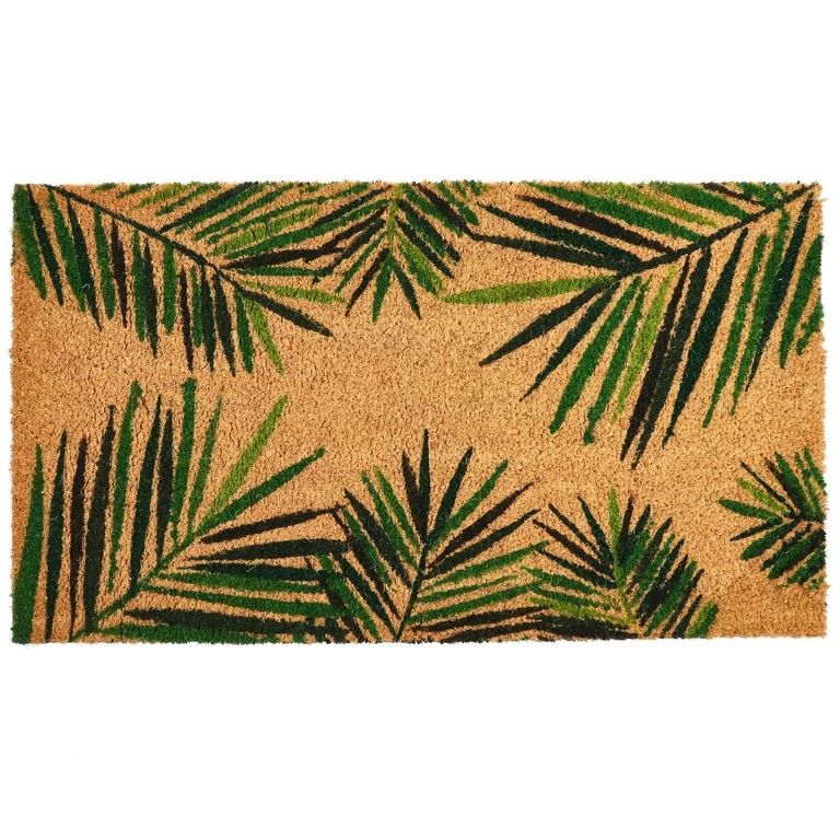 Tropical Welcome Mat for Outdoor Entrance, Coco Coir Palm Leaf Plant Doormat for Front Porch, Pat... | Walmart (US)