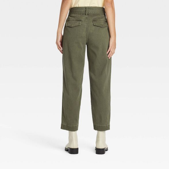 Women's High-Rise Tapered D-Ring Belted Ankle Pants - A New Day™ | Target