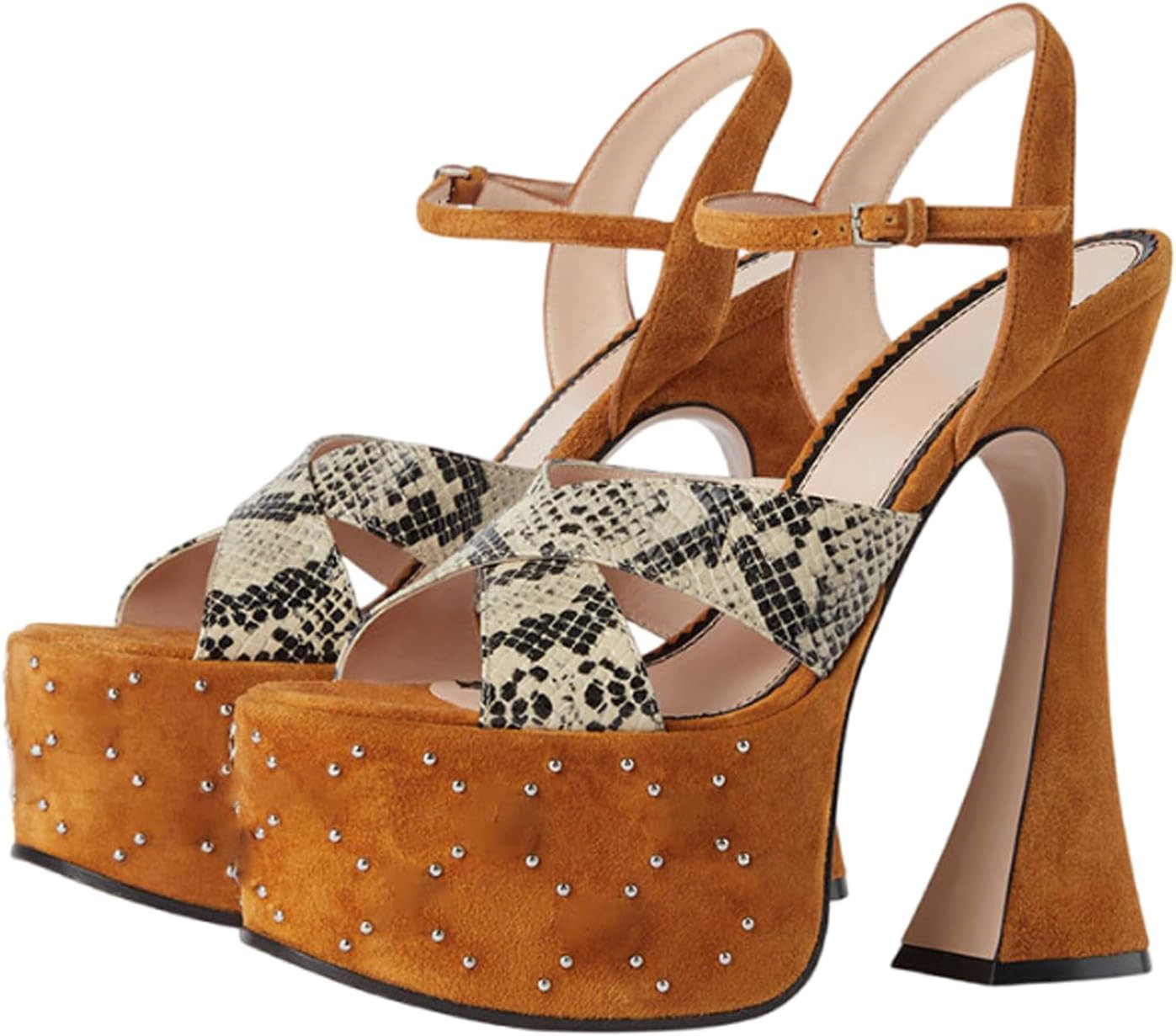 Huhren Women Wedge Platform Sandals Sexy Bead Platform Sandals Peep Toe Thick Bottom Casual Shoes | Amazon (US)