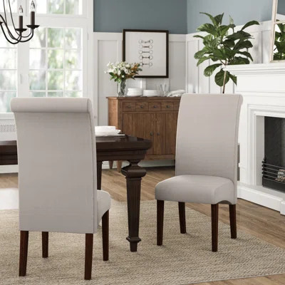 Alastair Deluxe Upholstered Dining Chair Upholstery Color: Natural | Wayfair North America