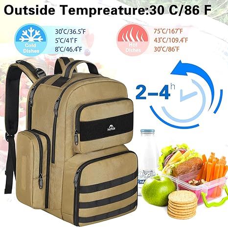 MATEIN Lunch Backpack for Men, 17 Inch Travel Laptop Backpack Insulated Cooler Bag Lunch box Ruck... | Amazon (US)
