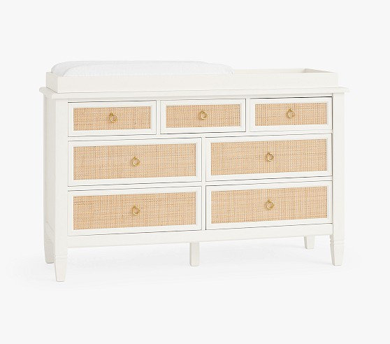 Ava Regency Caned 7-Drawer Dresser & Topper (56w x 19d") | Pottery Barn Kids
