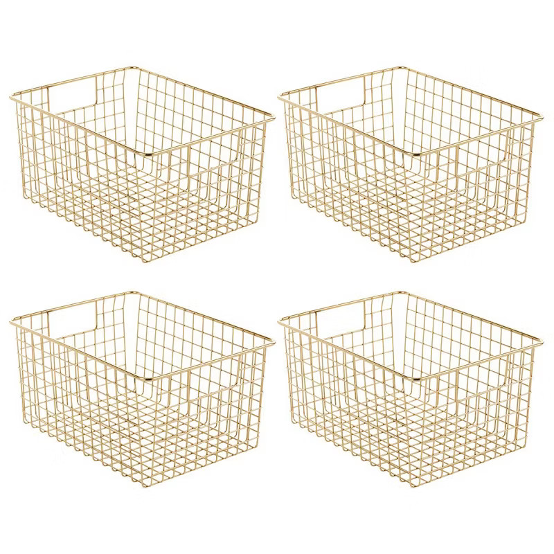 mDesign Bath Metal Storage Organizer Basket - 4 Pack | Target