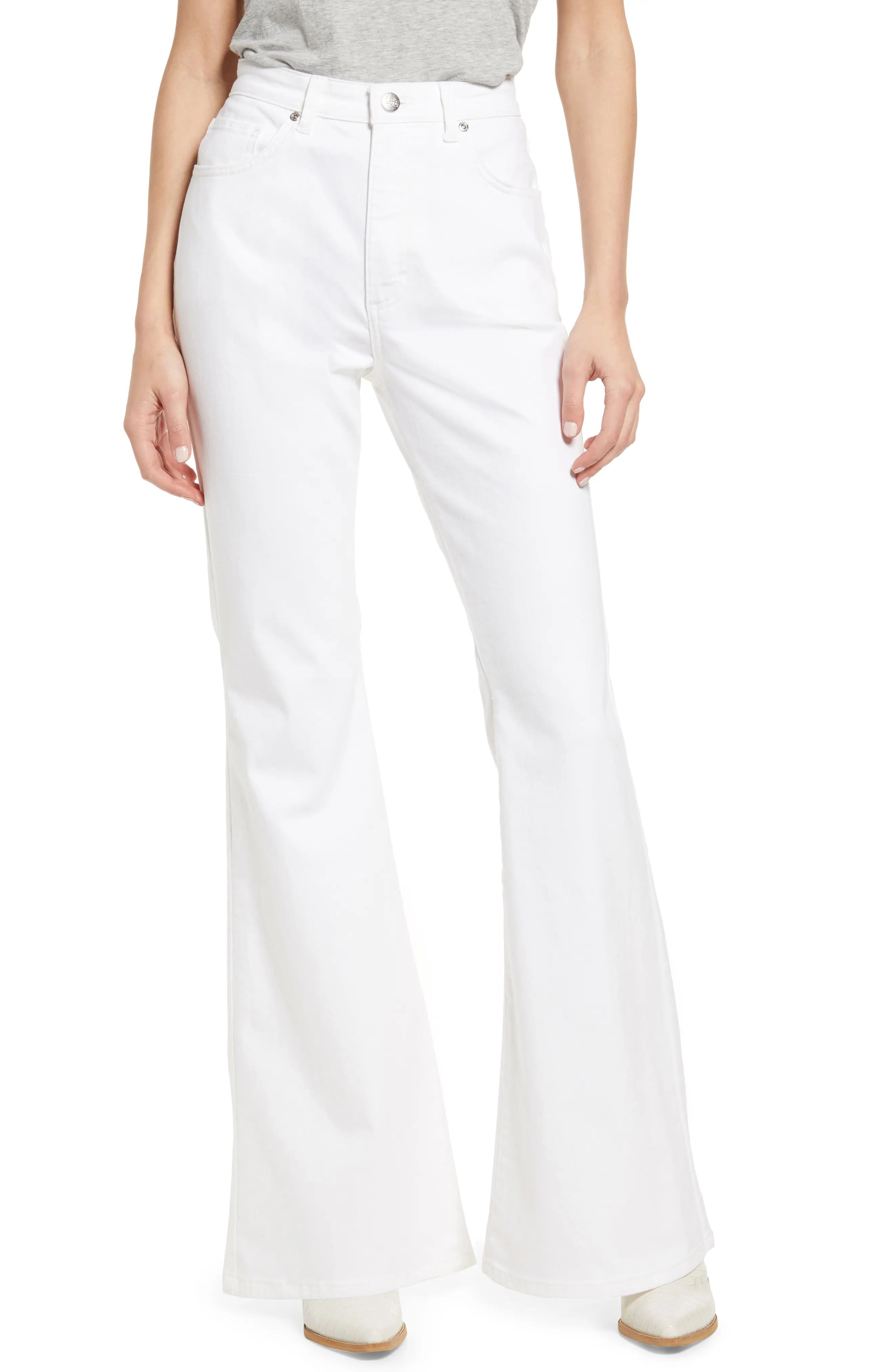 Lee High Waist Flare Jeans in White at Nordstrom, Size 24 | Nordstrom
