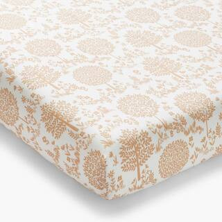 Company Kids Wild Grove White Multi Organic Cotton Percale Crib Sheet | The Home Depot