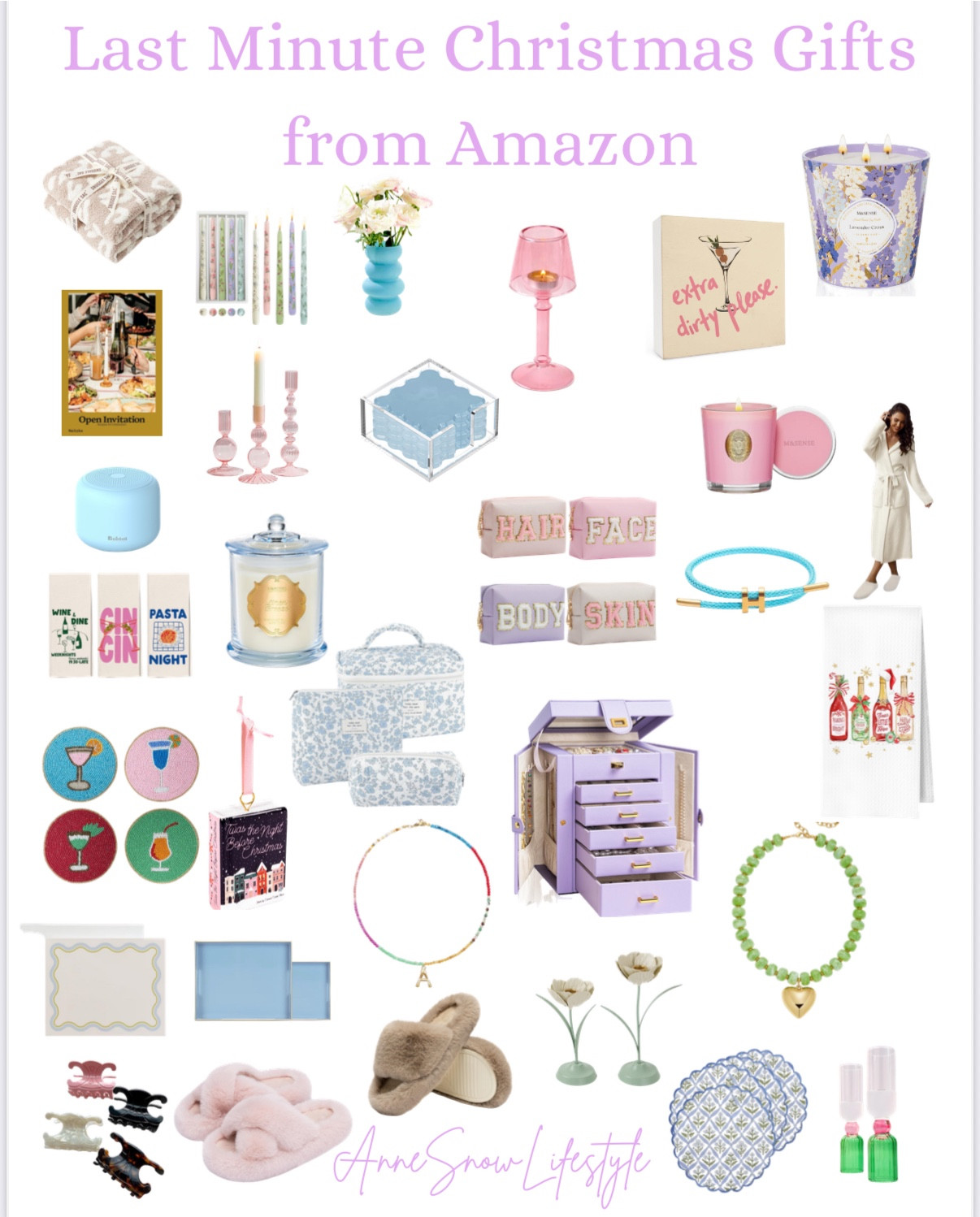 Perfect last minute gifts from Amazon that will arrive before Christmas! Skin care, home decor, stationary, beauty, traveling, cozy sets, jewelry, accessories, and more! Christmas gifts anyone will LOVE! 

#LTKHoliday #LTKFindsUnder50 #LTKGiftGuide