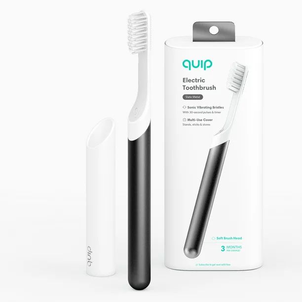 quip Electric Toothbrush, Built-In Timer + Travel Case, Slate Metal - Walmart.com | Walmart (US)