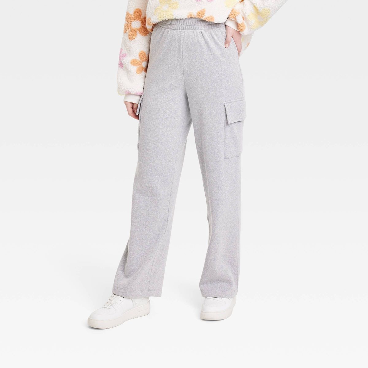 Women's Cargo Graphic Pants - Gray | Target