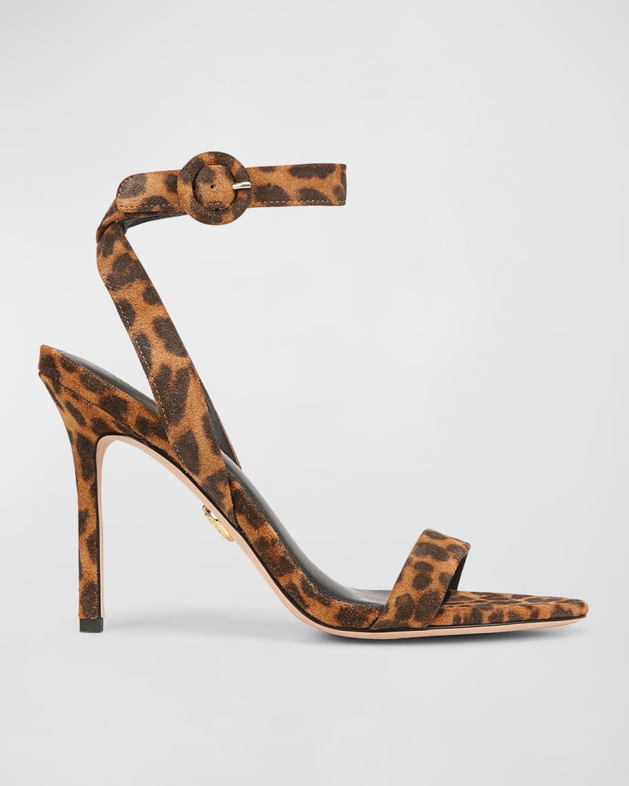 Darcelle Leopard Ankle-Strap Sandals | Neiman Marcus