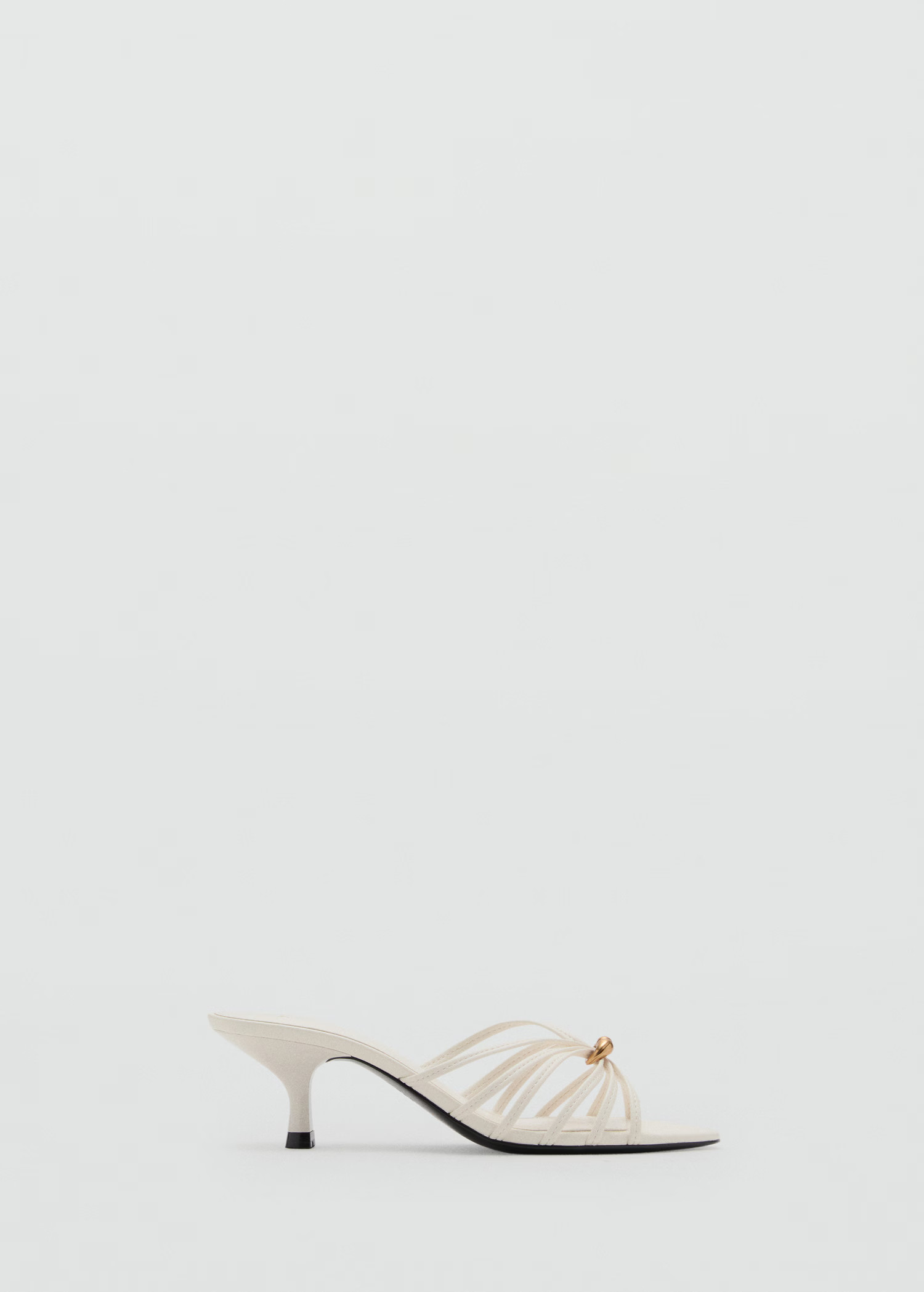 Kitten heel sandal with metallic detail - Women | MANGO United Kingdom | MANGO (UK)