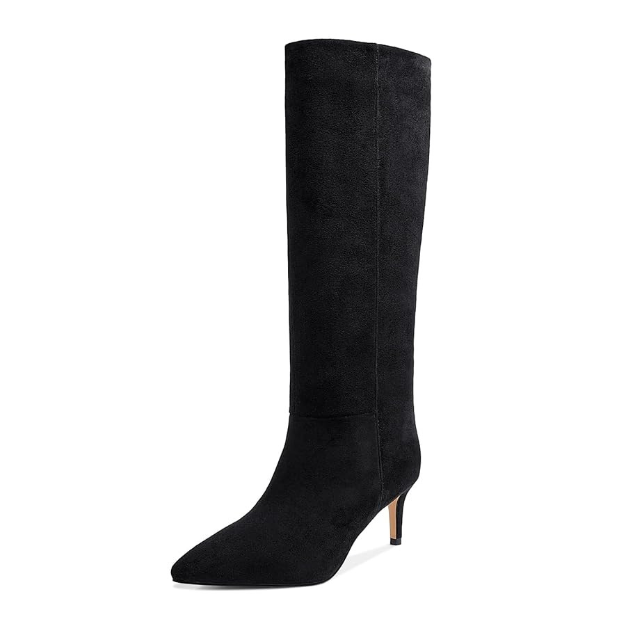 wetkiss Knee High Boots for Women, with Kitten Heel and Pointed Toe Design, Classic and Sexy | Amazon (US)