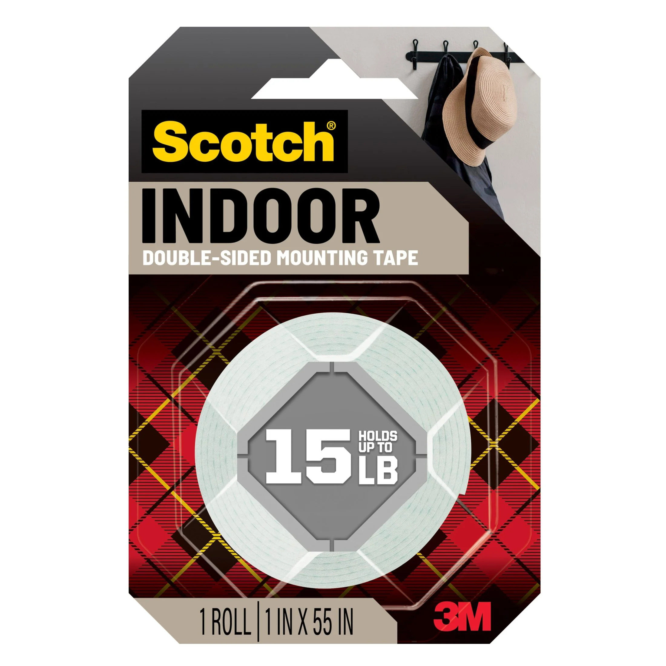 Scotch-Mount Indoor Double-Sided Mounting Tape, 1 in x 55 in, 1 Roll | Walmart (US)