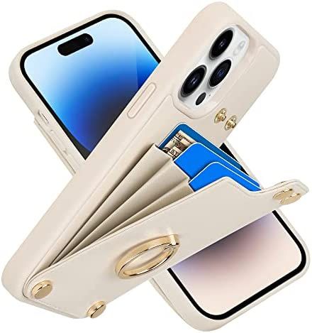 LAMEEKU Compatible with iPhone 14 Pro Wallet Case 6.1'', Leather Case with Card Holder, 360°Rota... | Amazon (US)