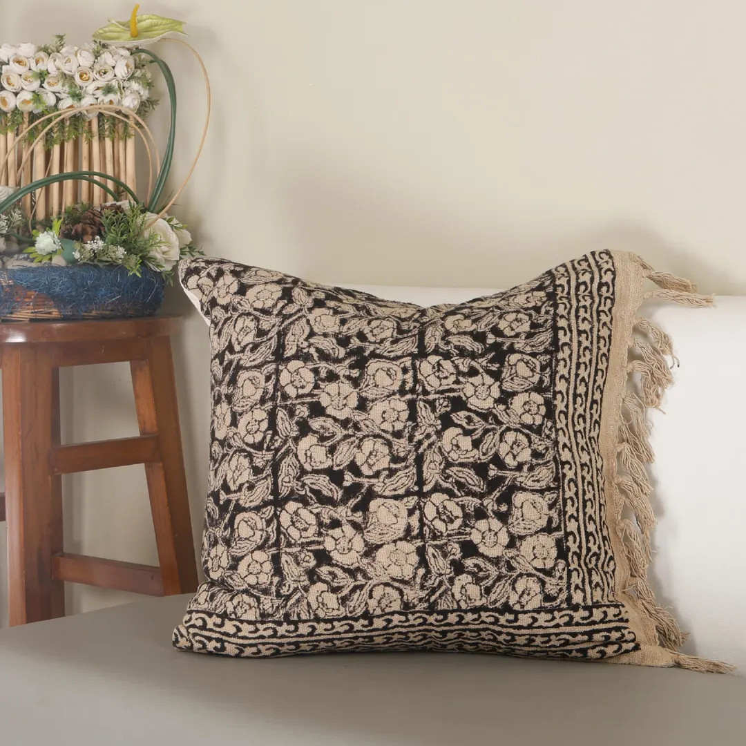 Tassel Cushion Cover Perfect Vintage Inspired Cushions Cover Pillow Cover Handmade Handblock Prin... | Etsy (US)