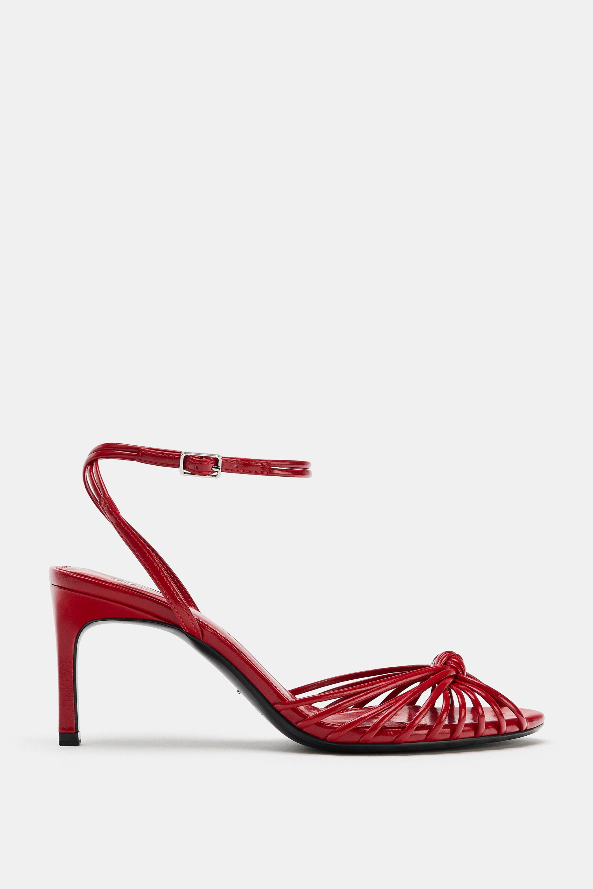 KNOTTED HEELED SANDALS | Zara US