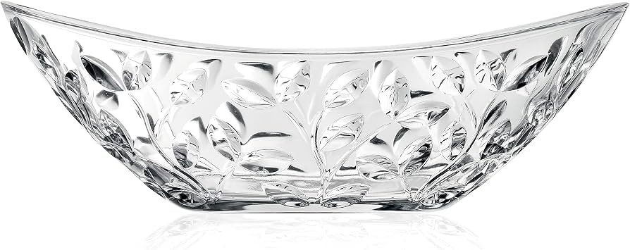 Lorren Home Trends Laurus 13.5" Crystal Oval Bowl | Amazon (US)