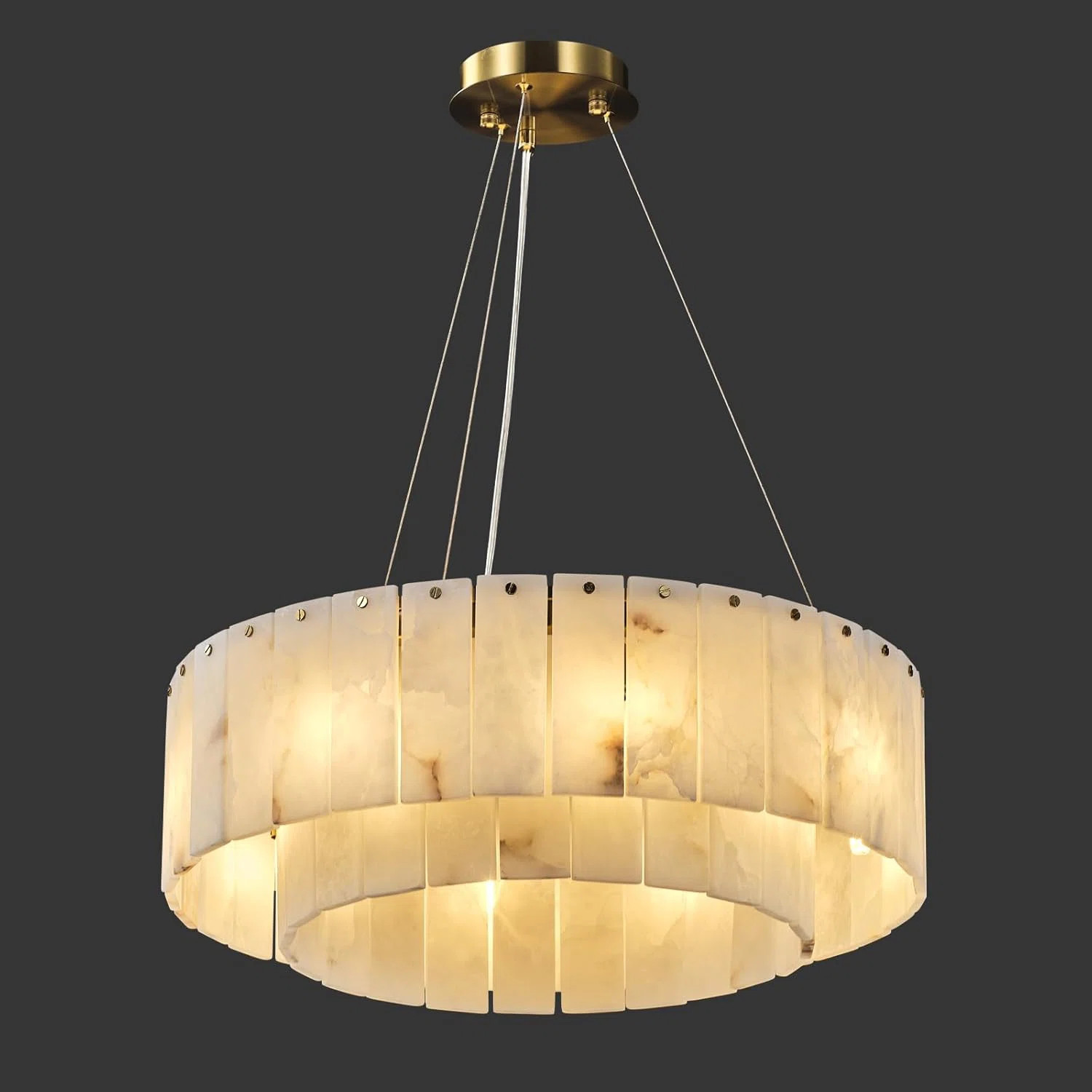 Norinne D-23in 8-Light Alabaster Round Chandeliers(Bulb Included) | Wayfair North America