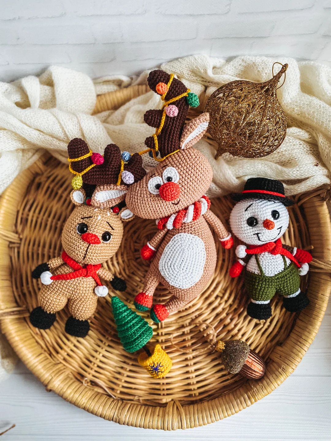 Crochet Christmas deer,Crochet reindeer,Crochet Christmas gift for kid’s,Crochet snowman,Christ... | Etsy (US)