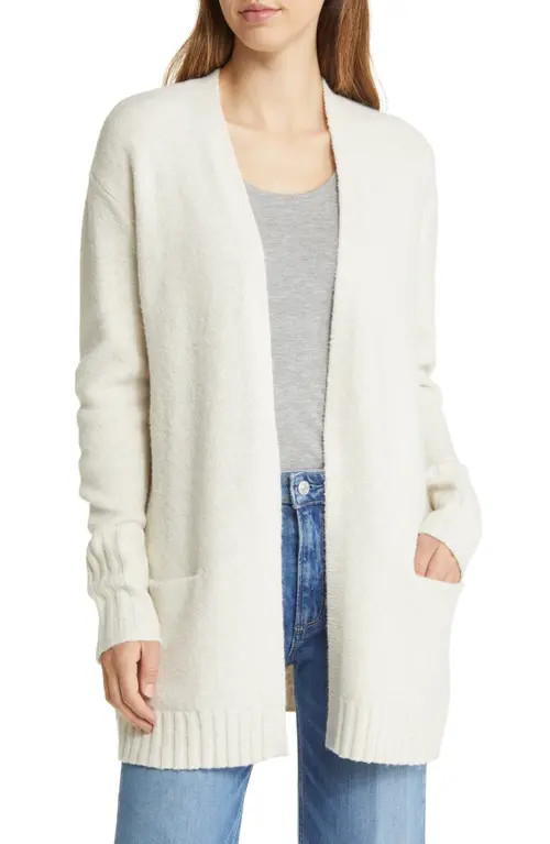 caslon(r) Open Front Cardigan in Beige Oatmeal Light Heather at Nordstrom, Size Xx-Small | Nordstrom