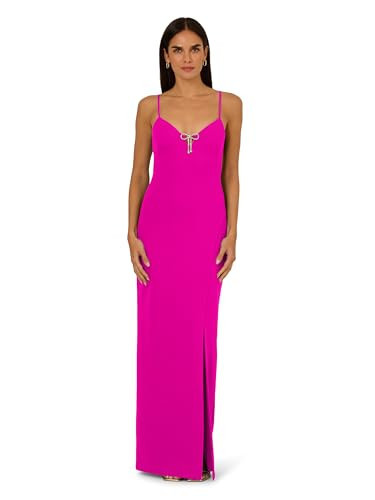 Adrianna Evening Women's Knit Crepe Column Gown, Pink Flame, 12 | Amazon (US)