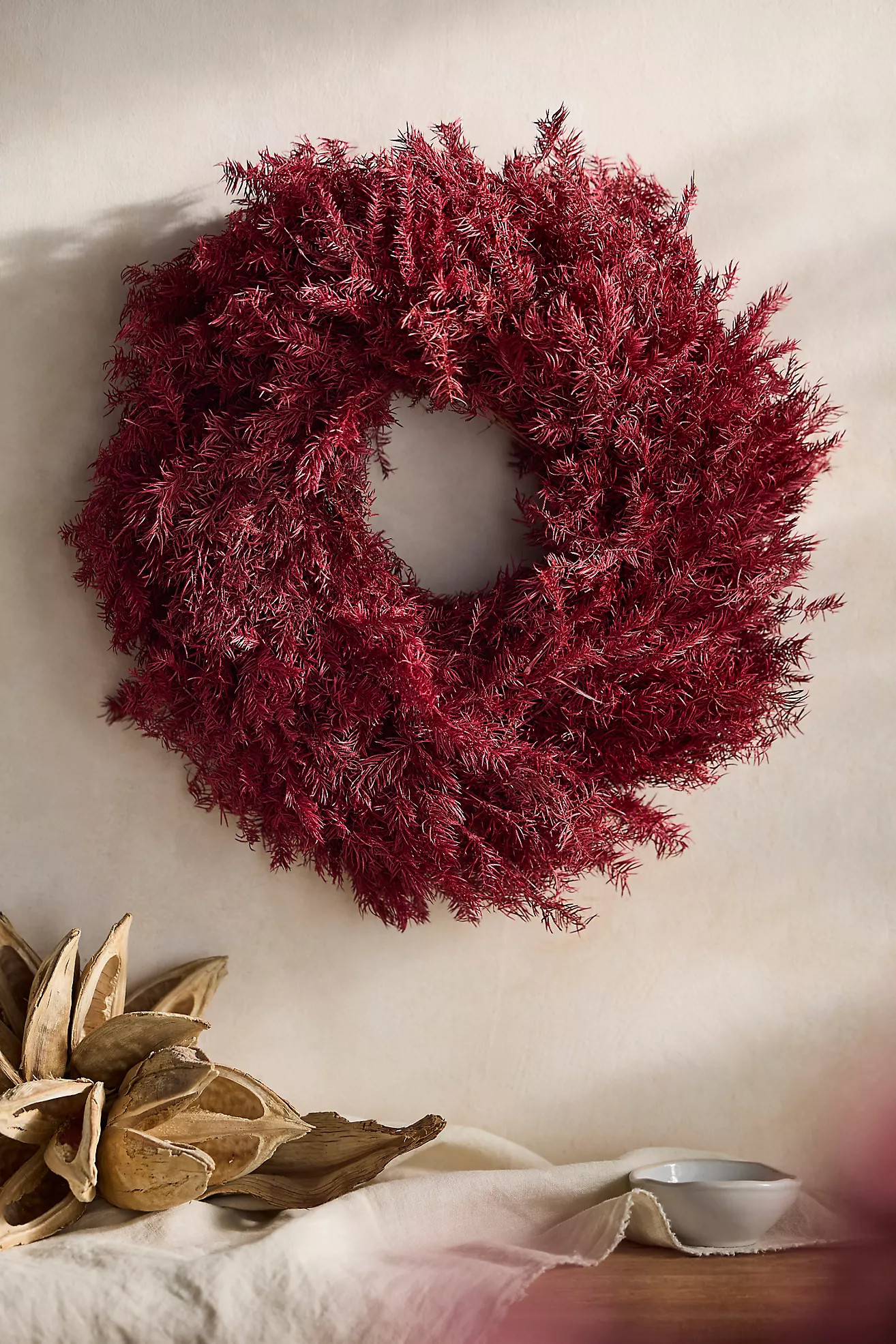 Burgundy Setaria Dried Wreath | Terrain