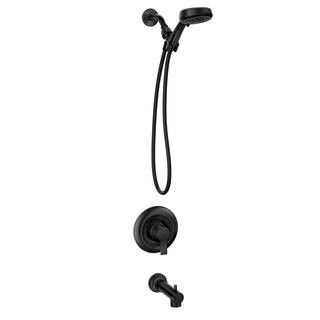 Meena Single Handle 4-Spray 4 in. Tub and Shower Faucet 1.75 GPM in. Matte Black (Valve Included) | The Home Depot
