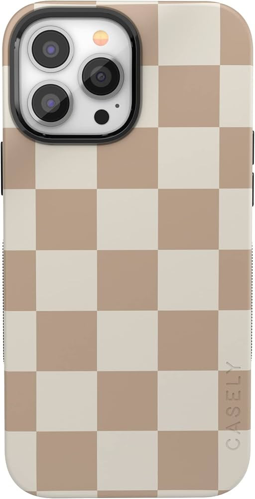 Casely Phone Case for iPhone 13 Pro Max | Fit Check | Neutral Checkerboard Checkered Case | Compa... | Amazon (US)