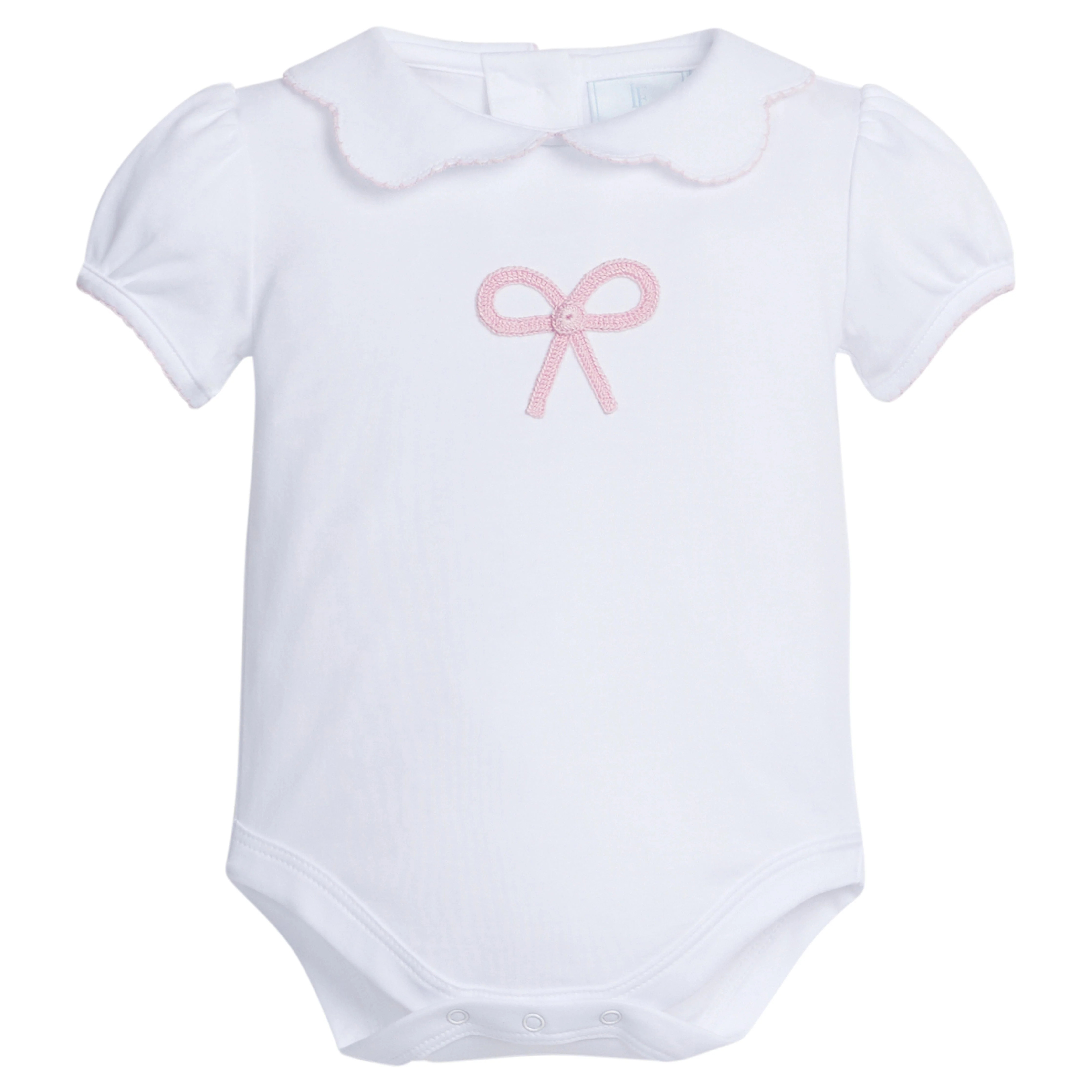 Girls Crochet Peter Pan Onesie in Pink | Little English