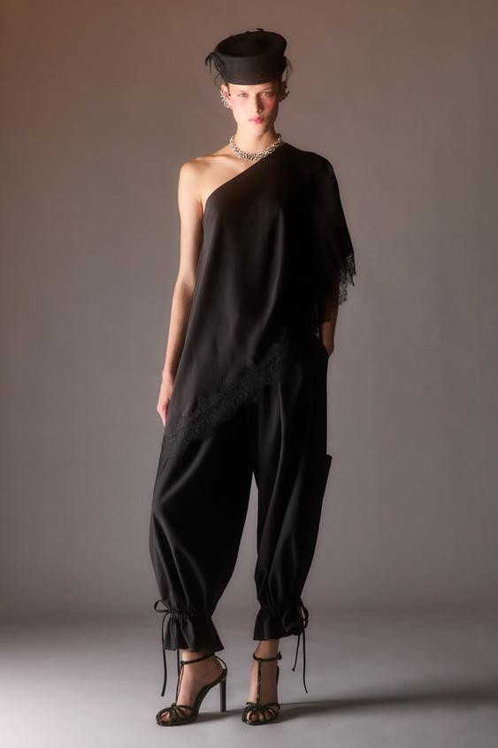 ASYMMETRIC LACE TOP ZW COLLECTION | Zara US