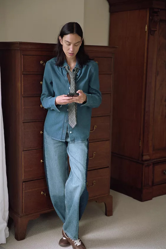 ZW COLLECTION SLIM-FIT DENIM SHIRT | Zara US