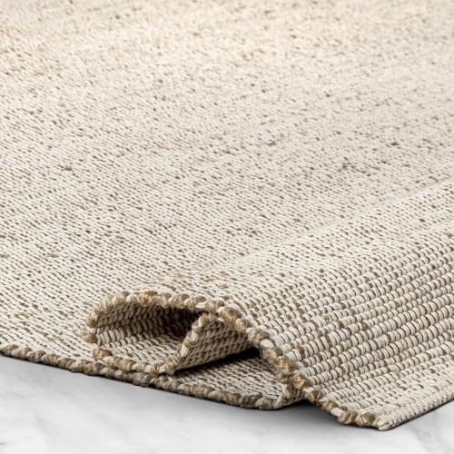 GRUHUM Jute Cotton Area Rug 6'x9' ft Rectangle Hand Woven Natural Farmhouse Rug for Living Room, Bedroom Kitchen - Rustic Vintage Bohemian Eco-Friendly Home Décor 6x9 ft Natural Boho Rugs | Amazon (US)
