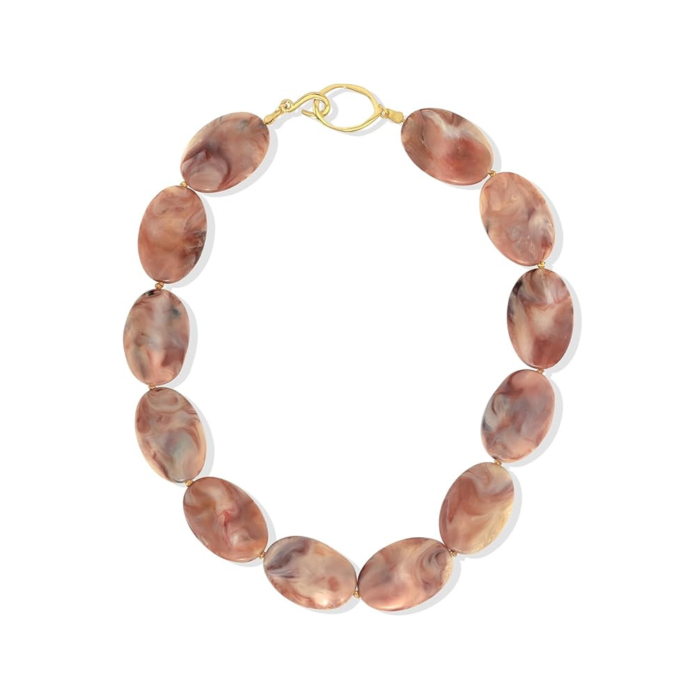 Large Red Brown Burgundy Resin Acrylic Beaded Choker Statement Necklace for Women by SNGIA, Maroo... | Amazon (US)