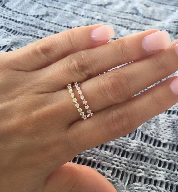 Round cz eternity band ring. Silver eternity ring. Gold cz eternity band. Silver band. Band ring.... | Etsy (US)