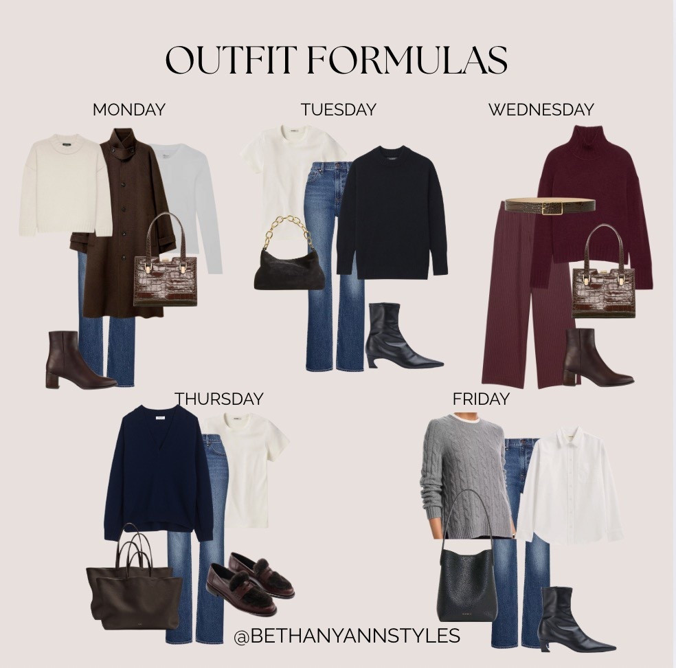 Outfit formulas to help inspire your looks this week! I share them here every Sunday! 

#LTKCyberWeek #LTKHoliday #LTKSeasonal