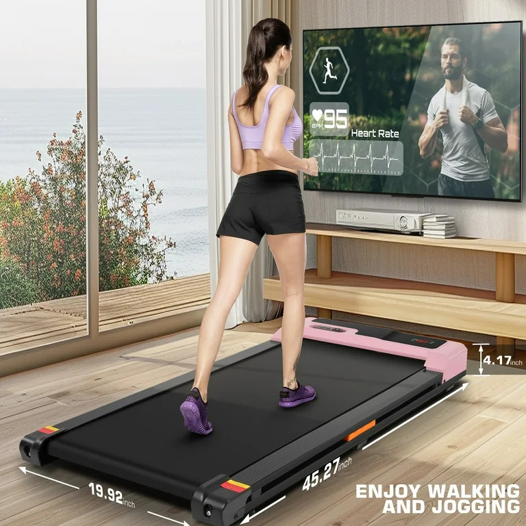 Simpfree Walking Pad with Shock-absorbing Rubber, 2 in 1 Under Desk Treadmill with Remote Control... | Walmart (US)