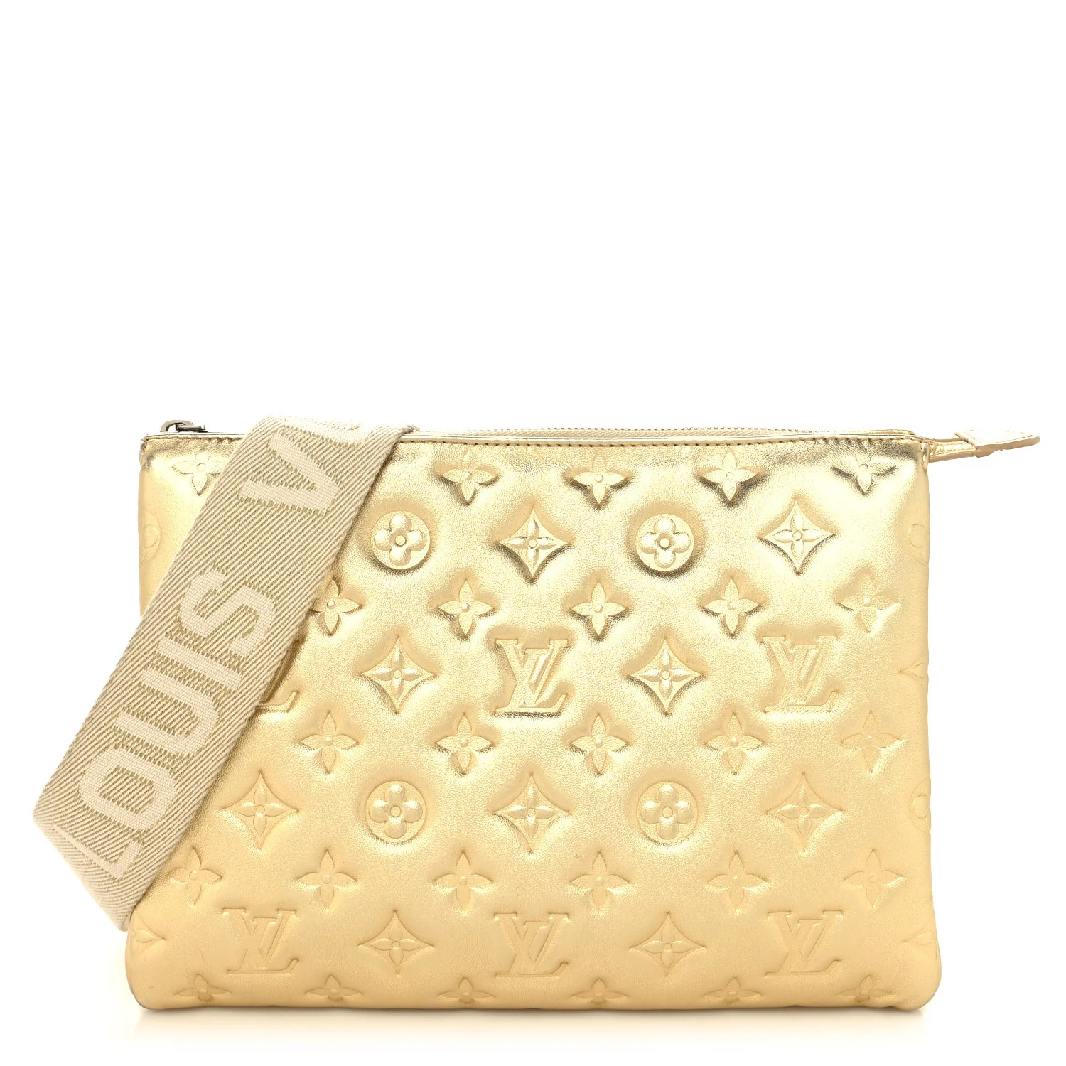 Lambskin Embossed Monogram Coussin PM Gold | FASHIONPHILE (US)