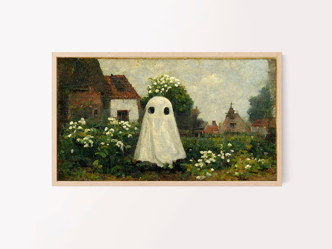 Samsung Frame TV Art for Halloween Cute White Sheet Ghost - Etsy | Etsy (US)