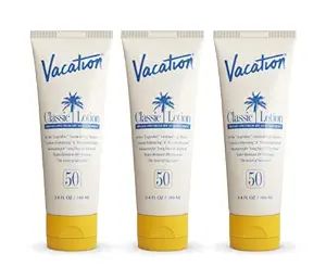 Vacation Classic Sunscreen Lotion SPF 50 3-Pack, Water Resistant Broad Spectrum Sunscreen Sun Blo... | Amazon (US)