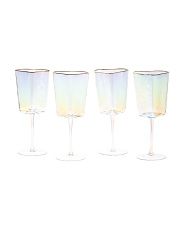 Set Of 4 Hammered Luster Wine Glasses | TJ Maxx