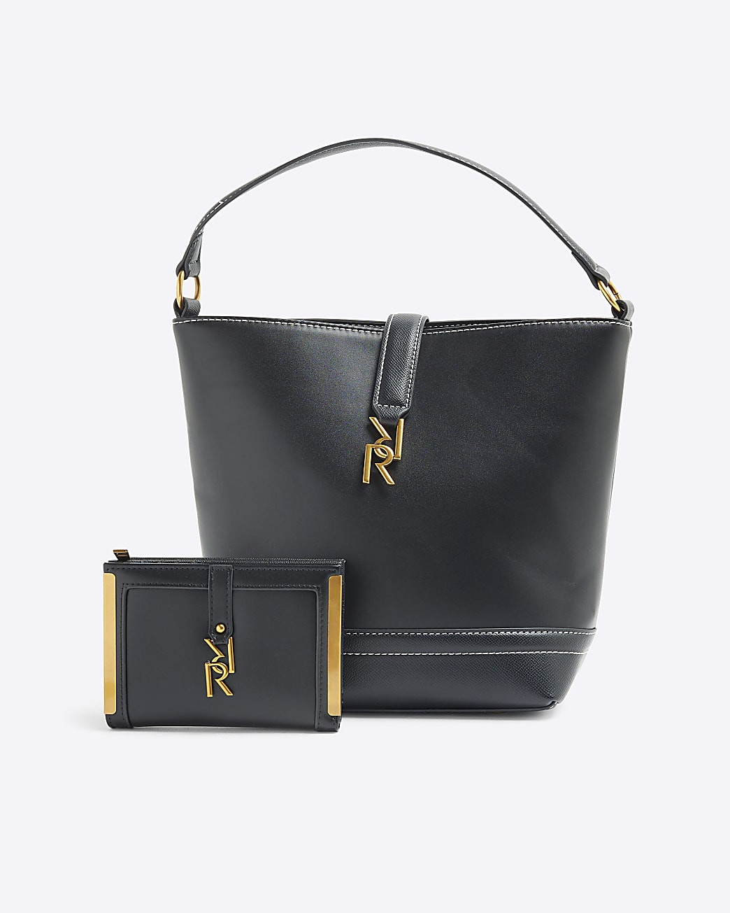 Black Bucket Bag and Purse Bundle | River Island UK & IE