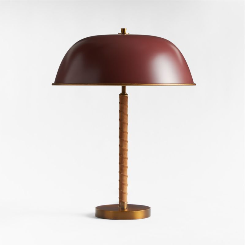 Dalton Brown Suede and Metal Dome Table Lamp by Jake Arnold | Crate & Barrel | Crate & Barrel