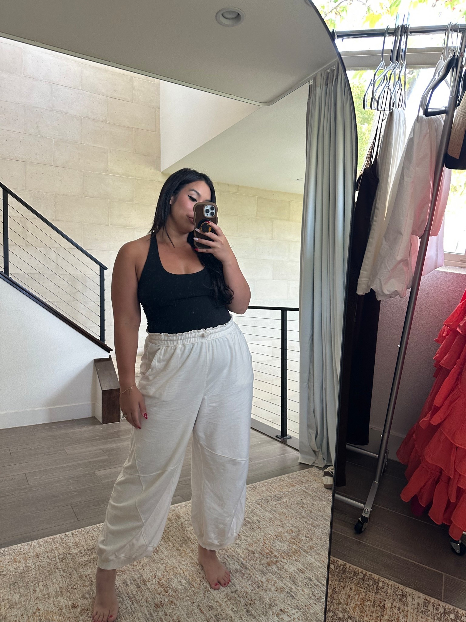 Midsize travel outfit!
-
-
-
Summer travel outfit, summer fashion, summer style, lightweight pants, halter top