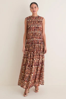 Dark Orange Jessa Topaz Snakeskin Maxi Dress | Tuckernuck (US)