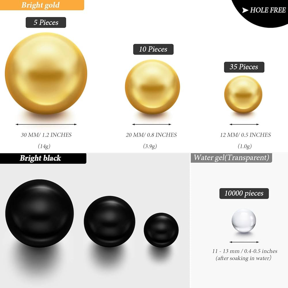 Hicarer 10000 Pieces Transparent Water Gels 100 Pieces Simulated Pearl Beads for Vase Fillers Sus... | Amazon (US)