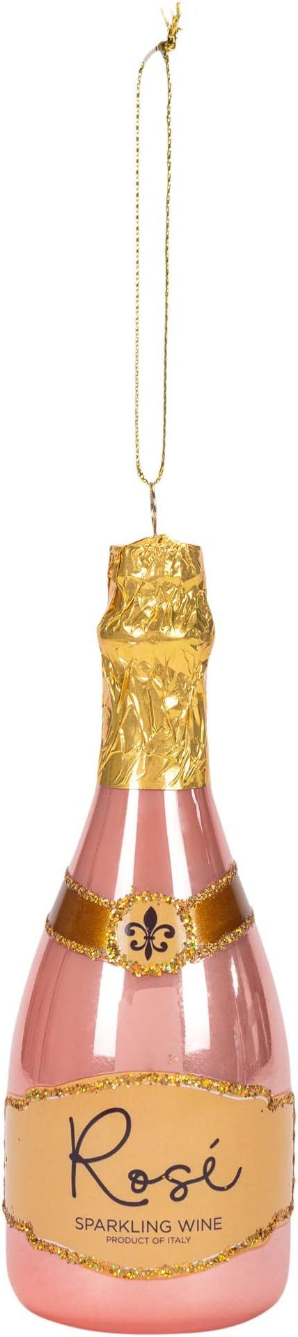 Raz 4052892 Christmas Catalog Rose Sparkling Wine Hanging Ornament, 6-inch Height, Glass | Amazon (US)