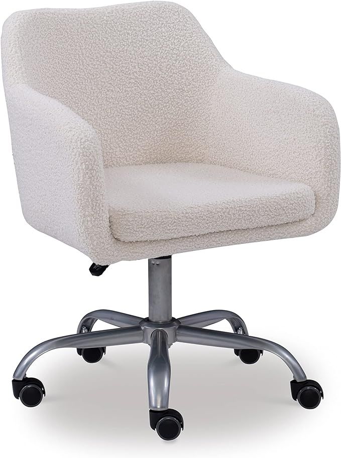 Linon Home Decor Products Linon Brooklyn Sherpa Office Chair, Ivory | Amazon (US)