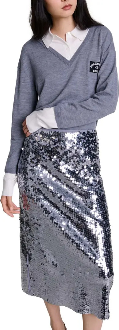 maje Knit skirt with sequins | Nordstrom | Nordstrom