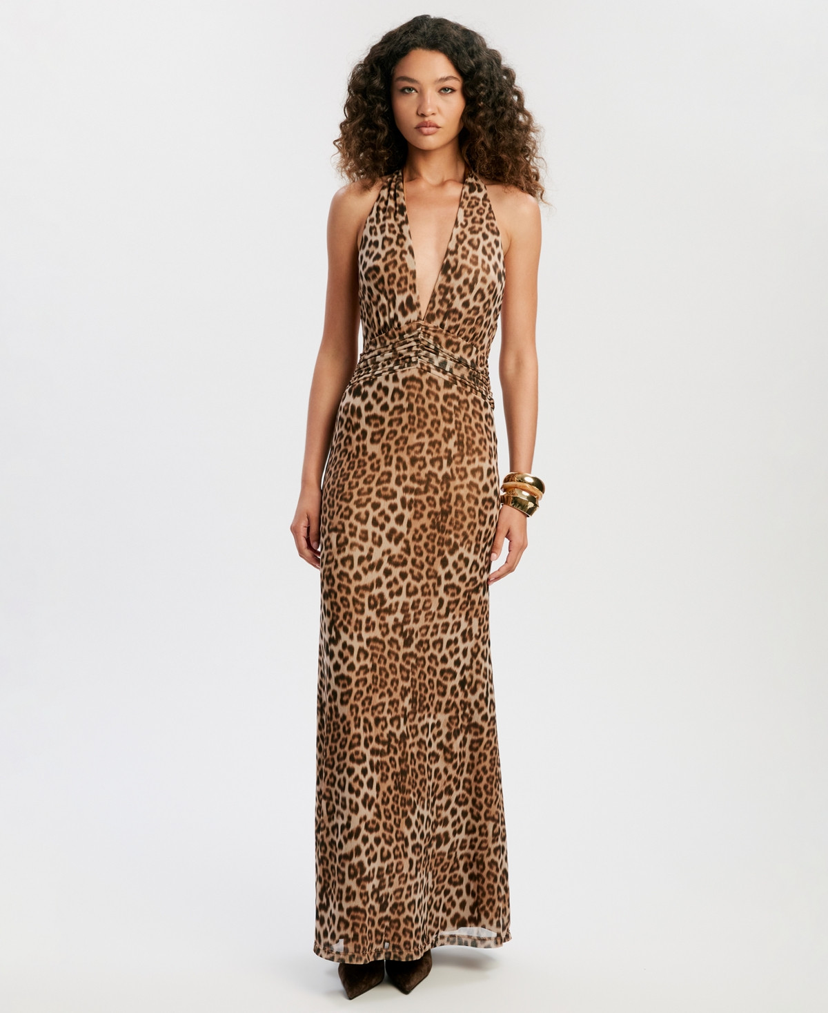 Bardot Women's Halter Neckline Printed Maxi Dress - Bold Leopard | Macy's